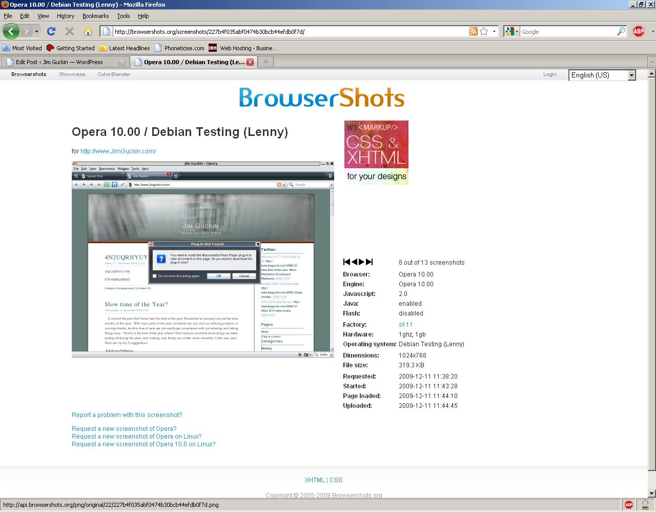 A Drill Down view of the site in a browser